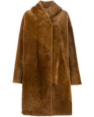 Liska Single Breasted Coat - Brown