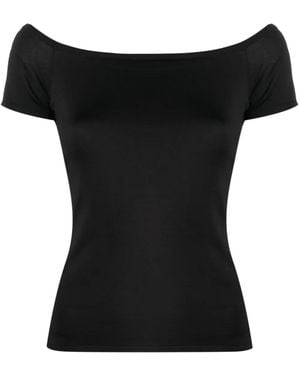 Ralph Lauren Boat Neck Silk Blend Shirt - Black