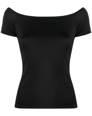 Ralph Lauren Boat Neck Silk Blend Shirt - Black