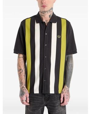 Fred Perry Striped Shirt - Black