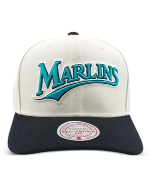 Mitchell & Ness Miami Marlins Mlb Cooperstown Off Word Pro Cap - Blue