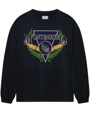 Rhude T-Shirt Montenegro À Manches Longues - Blue