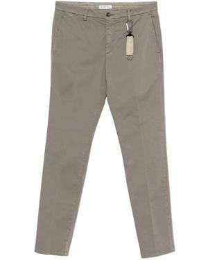 Manuel Ritz Logo-Patch Belt-Loop Trousers - Grey