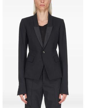 Rick Owens Blazer Con Bottone Singolo - Nero