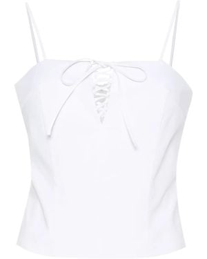 FEDERICA TOSI Lace-Up Corset Top - White