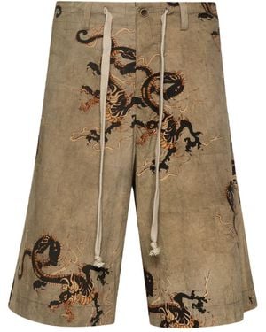 Uma Wang Pallor Cotton Bermuda Shorts - Natural