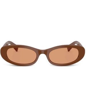 Miu Miu Gafas De Sol Con Montura Oval - Marrón