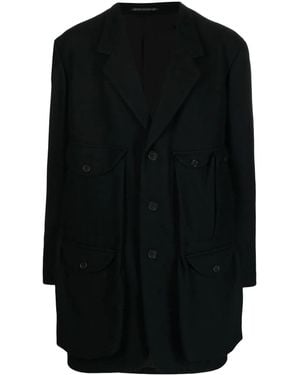 Yohji Yamamoto Cappotto Avvitato Monopetto - Nero