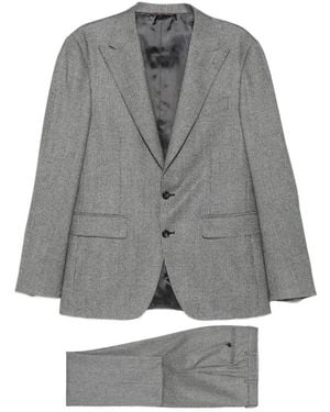 Canali Traje A Cuadros Príncipe De Gales De Lana - Gris