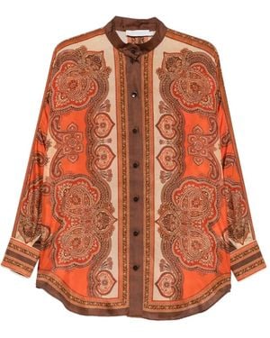 Zimmermann Relaxed Paisley Shirt - Orange