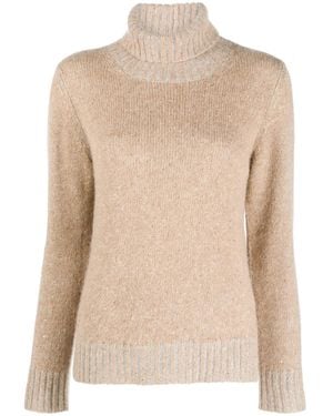Fabiana Filippi Wool Blend Turtleneck Jumper - Natural