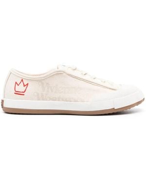 Vivienne Westwood Logo-Print Low-Top Trainers - White