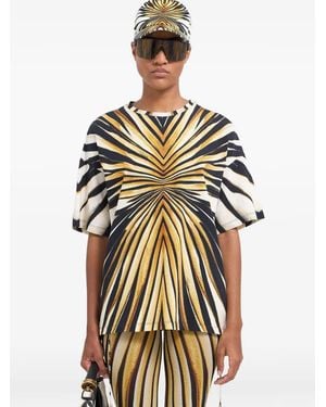 Roberto Cavalli Ray Of Tiger-Print Baseball Cap - White