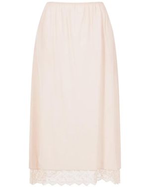 Simone Rocha Lace-Trim Midi Skirt - White