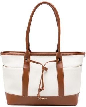 CafeNoir Logo-Plaque Tote Bag - White