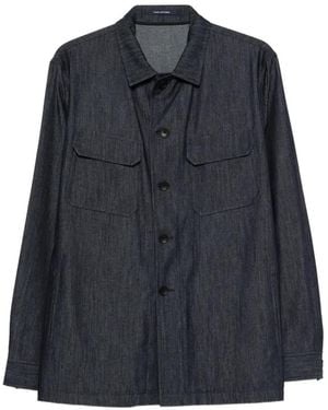Tagliatore Button Flap Shirt Jacket - Blue