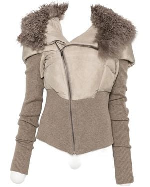 Yehuafan Shearling-Trim Panelled Jacket - Natural