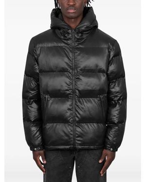PATTA Quilted Script Logo Puffer Jacket - Black