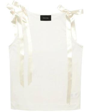 Simone Rocha Ribbon-Detail Sleeveless Top - White