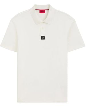 HUGO Logo-Patch Polo Shirt - White