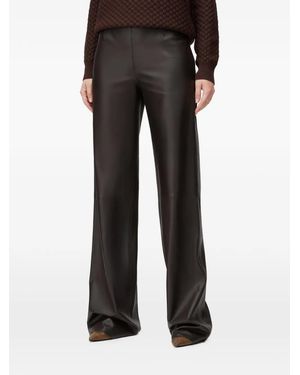 RETORI Flared Leather Trousers - Black