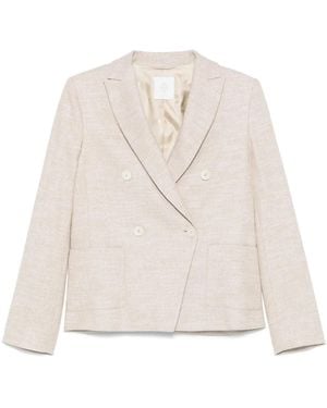 Eleventy Metallic-Threading Blazer - Natural