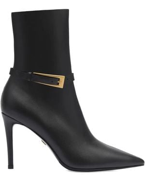 POTAMY Leather Ankle Boots - Black