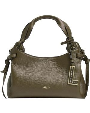 Lancel Mini Swann Grained Leather Tote Bag - Metallic