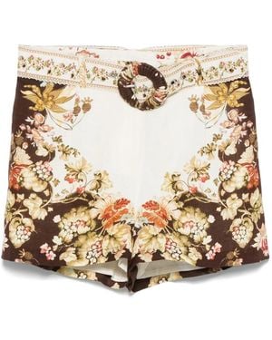 Hemant & Nandita Floral-Print Shorts - Metallic