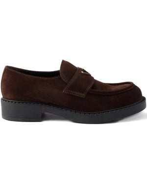 Prada Loafer Mit Triangel-Logo - Braun