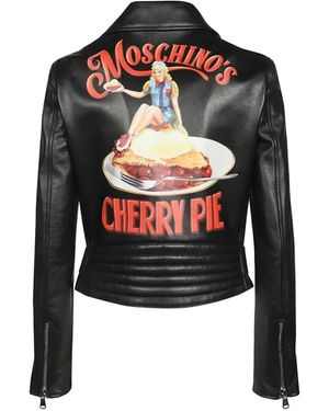 MOSCHINO レザージャケット CHERRY PIE Moschino Leather jackets for Women | Online Sale up to 72% off | Lyst