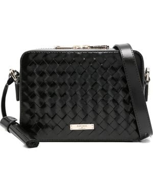 Aspinal of London Camera Woven Mini Crossbody Bag - Black