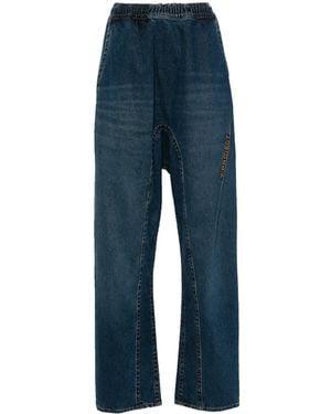 Y. Project Organic Cotton Embroidered Straight-Leg Jeans - Blue