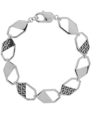 Fendi Armband Mit Geometrischem Ff-Muster - Mettallic