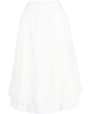 KHAITE Luca A-Line Midi Skirt - White