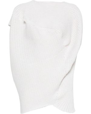 Issey Miyake Found Stone Sculptural-Knit Top - White