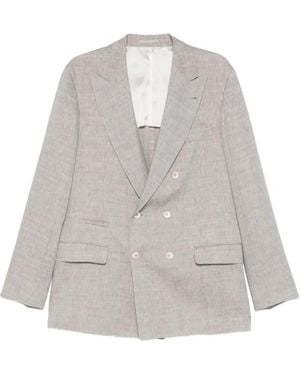 Brunello Cucinelli Double-Breasted Blazer - White