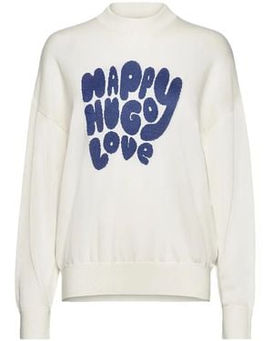 HUGO Langärmeliger Pullover - Weiß