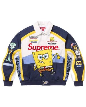 Supreme X Spongebob Squarepants Jeff Hamilton Racing Jacket - Blue
