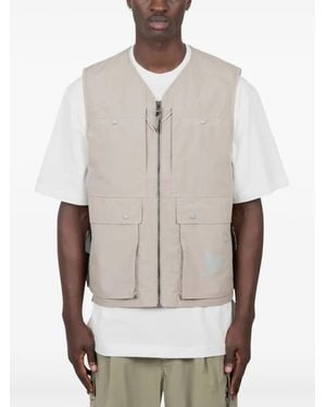 and wander Zip-Front Pocketed Vest - White