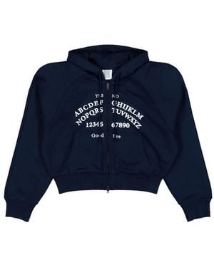 Vetements Alphabet-Print Zip-Up Hoodie - Blue
