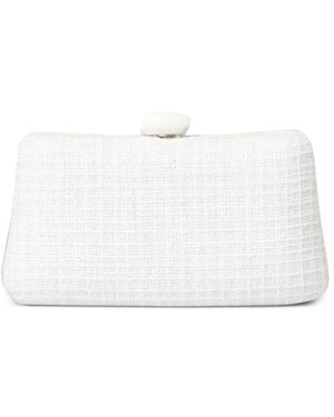 Twentyfourhaitch Citara Tweed-Effect Clutch Bag - White