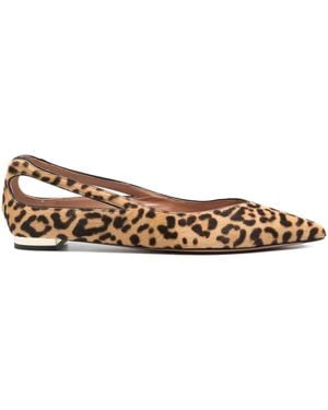 Aquazzura Leopard-Print Ballet Flats - Brown