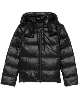 Peuterey Modern Quilted Puffer Jacket With Double Hood - Black