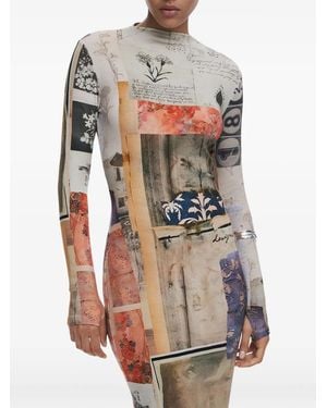 Desigual Elastane Dress - Natural