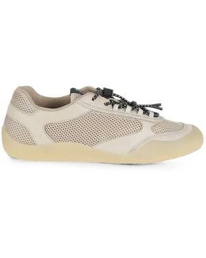 Prada Speedrock Sneakers Mit Lederbesatz - Weiß