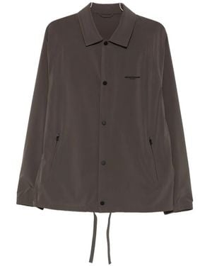 Emporio Armani Logo-Embroidered Raglan-Sleeve Jacket - Brown