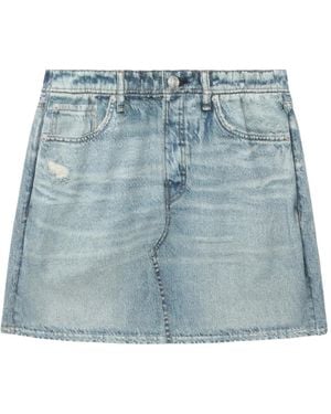 Rag & Bone Distressed Denim Mini Skirt - Blue