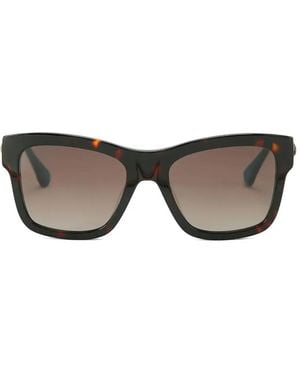 Kurt Geiger Tortoiseshell-Effect Rectangle-Frame Sunglasses - Grey
