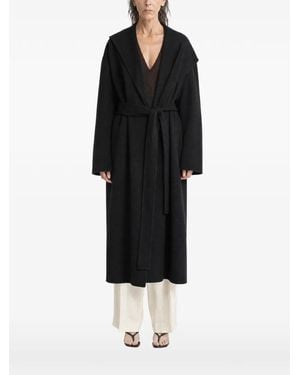 TOTEME Hooded Belted Coat - Black